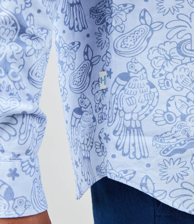 BRAVA overhemd CROCO BLUE van biologisch katoen