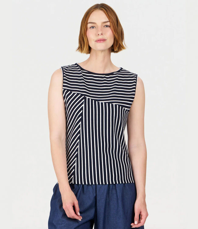 KOMODO top met open rug ETOSHA STRIPES biologisch katoen