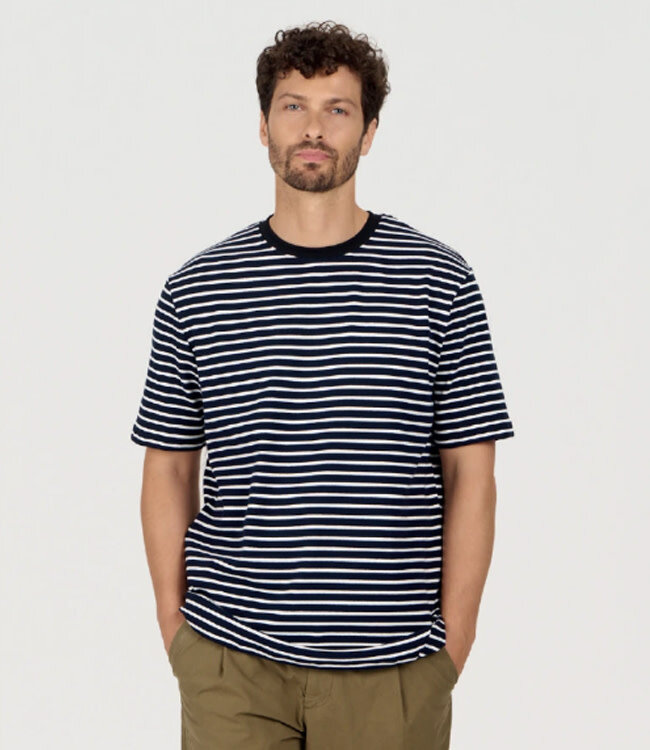 KOMODO gestreept t-shirt CLAUDE NAVY biologisch katoen