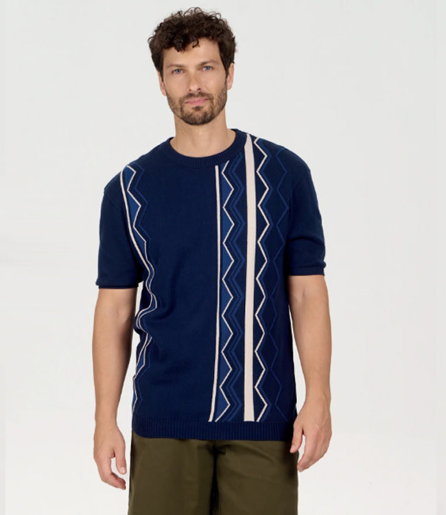 KOMODO gebreid shirt RAFFI STRIPES van biologisch katoen