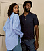 KOMODO blouse gestreept BUSBY BLUE biologisch katoen