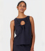 KOMODO mouwloze top ZIZI NAVY tencel en linnen