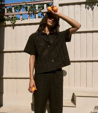 Komodo KOMODO broderie blouse LUNA BLACK biologisch katoen