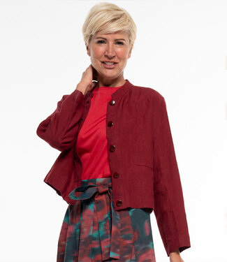 Alma & Lovis ALMA LOVIS pure linnen jasje RED met opstaand kraagje