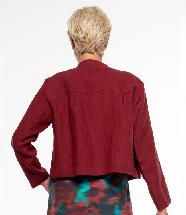ALMA LOVIS pure linnen jasje RED met opstaand kraagje