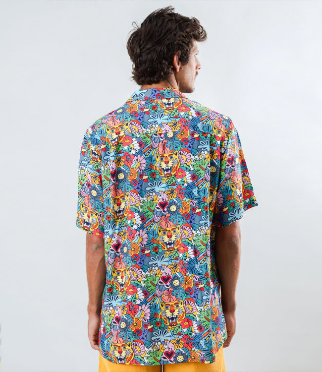 BRAVA overhemd korte mouw ALOHA TUTTI FRUTTI ecovero