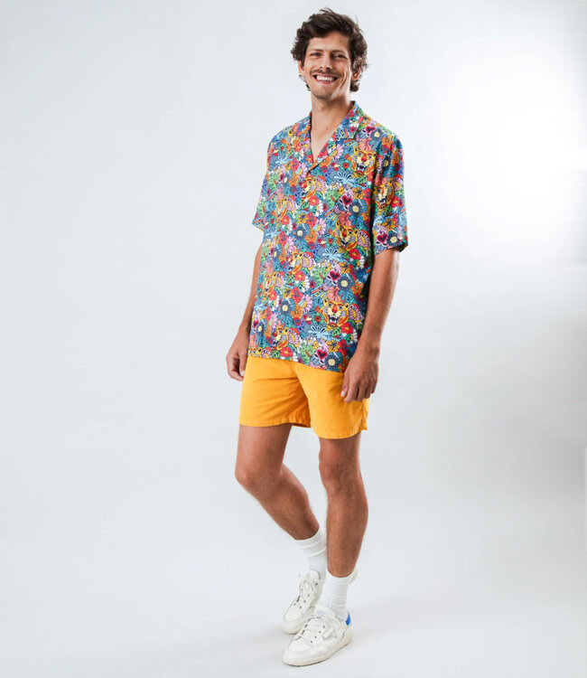 BRAVA overhemd korte mouw ALOHA TUTTI FRUTTI ecovero