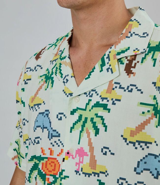 BRAVA overhemd korte mouw ALOHA TROPICAL ecovero