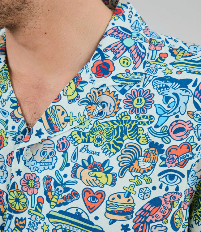 BRAVA overhemd korte mouw ALOHA ASIS ecovero