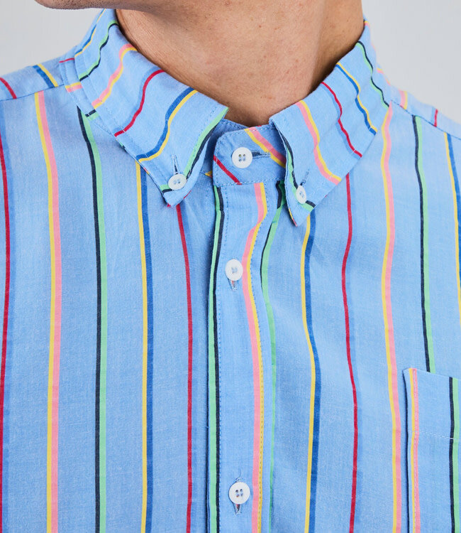 BRAVA overhemd korte mouw STEN STRIPES van ecovero