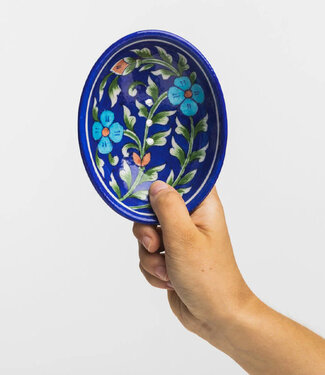 Tranquillo TRANQUILLO Zeep schaaltje van keramiek BLUE BLOOM Handmade & Fairtrade
