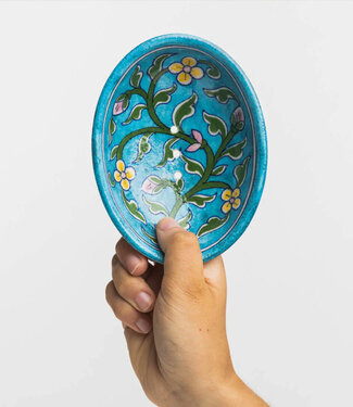 Tranquillo TRANQUILLO Zeep schaaltje van keramiek  CHERRY BLOSSOM Handmade & Fairtrade