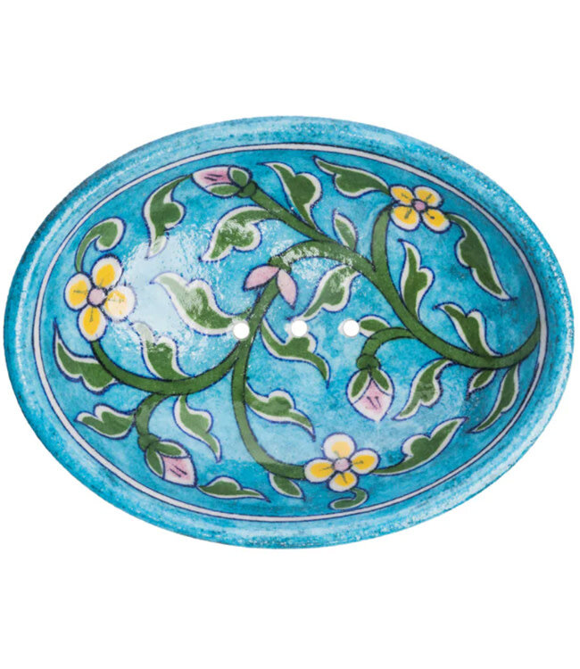 TRANQUILLO Zeep schaaltje van keramiek  CHERRY BLOSSOM Handmade & Fairtrade