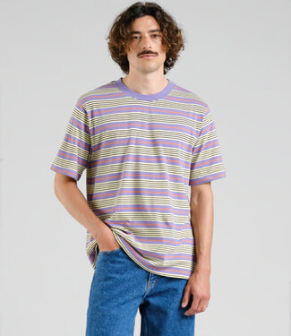 Dedicated DEDICATED shirt GUSTAV STRIPES PURPLE biologisch katoen