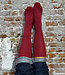 HIRSCH NATUR wollen Noorse KNIEKOUSEN rood roze 430 188