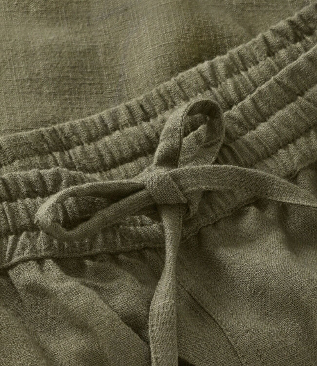 wijde korte broek short YESSIN OLIVE van linnen en tencel