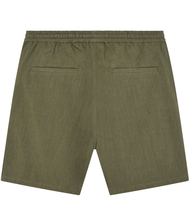 wijde korte broek short YESSIN OLIVE van linnen en tencel