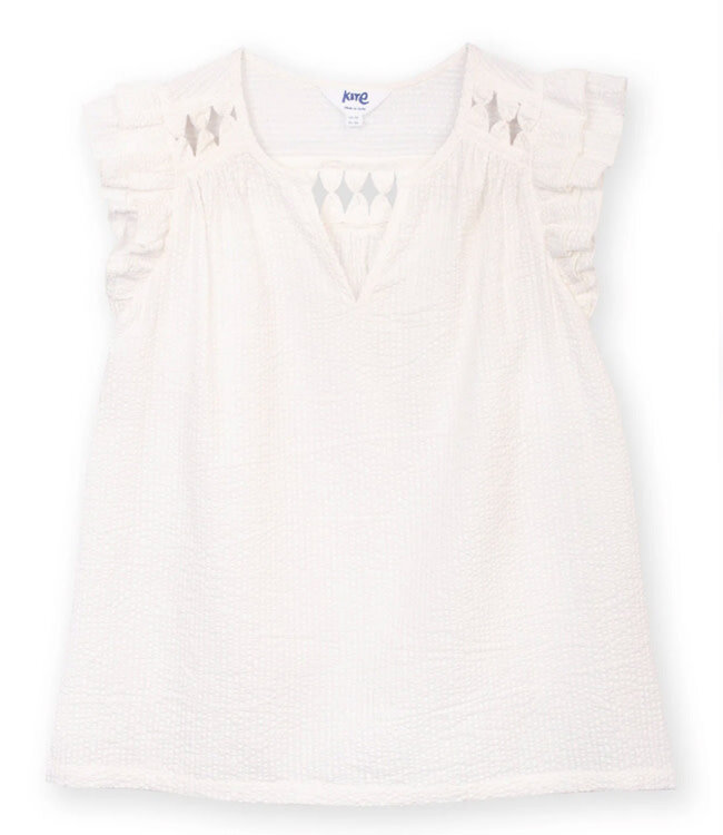 KITE seersucker blouse WINNIE WHITE van biologisch katoen