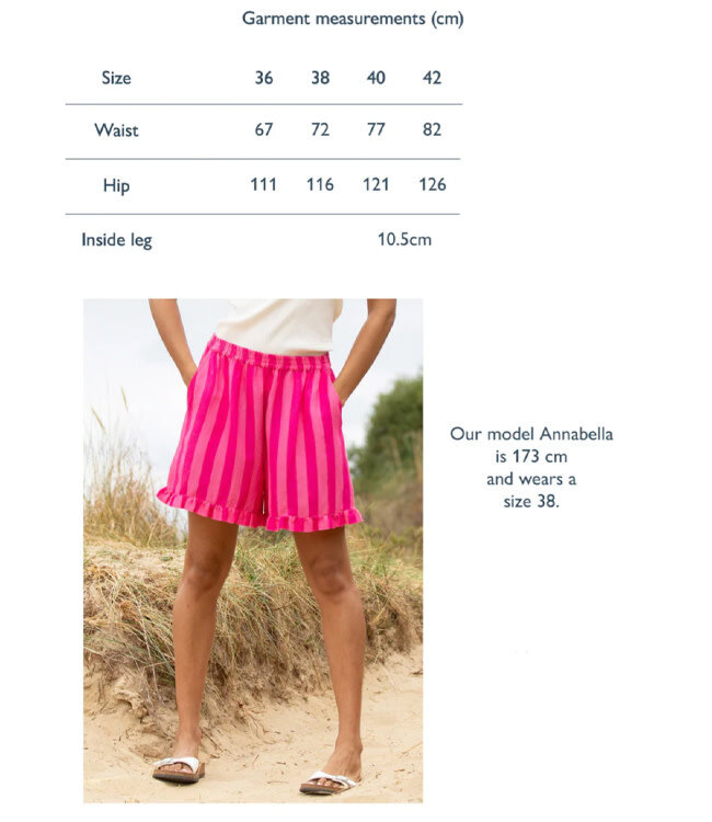 KITE korte broek SOFIE STRIPES van linnen en tencel