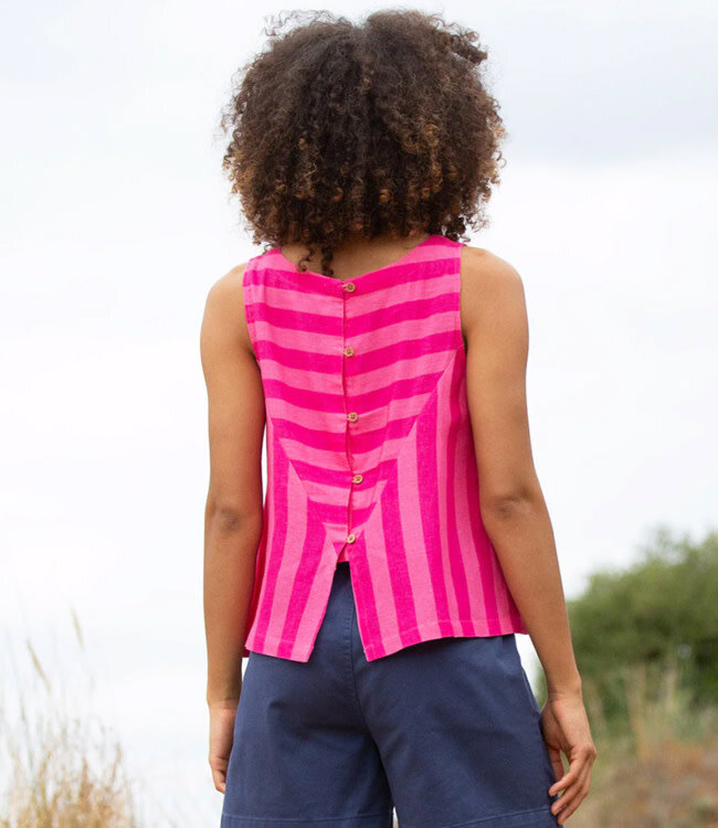 KITE mouwloze top ELFIE STRIPES van linnen en tencel