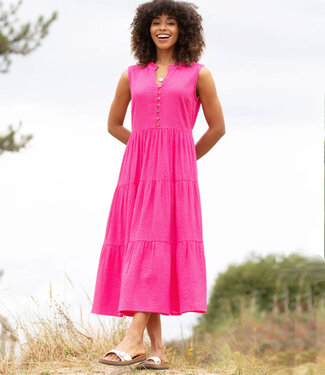 KITE KITE mouwloze seersucker jurk FLORIEN van biologisch katoen