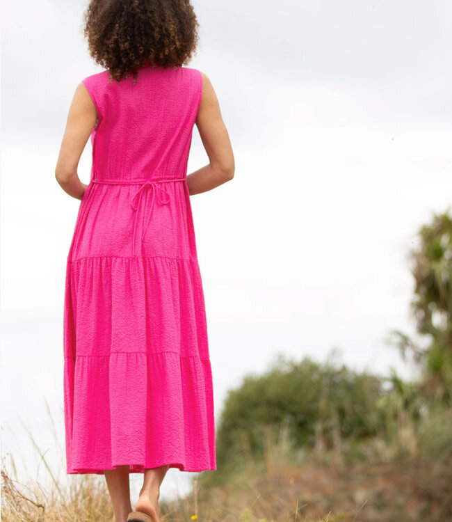 KITE mouwloze seersucker jurk FLORIEN van biologisch katoen