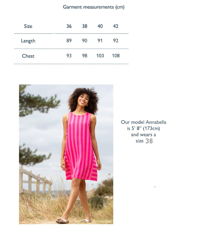 KITE gestreepte etui jurk DARLA PINK linnen en tencel