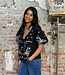 KOMODO geborduurde blouse BEATRIX BLACK biokatoen