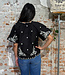 KOMODO geborduurde blouse BEATRIX BLACK biokatoen