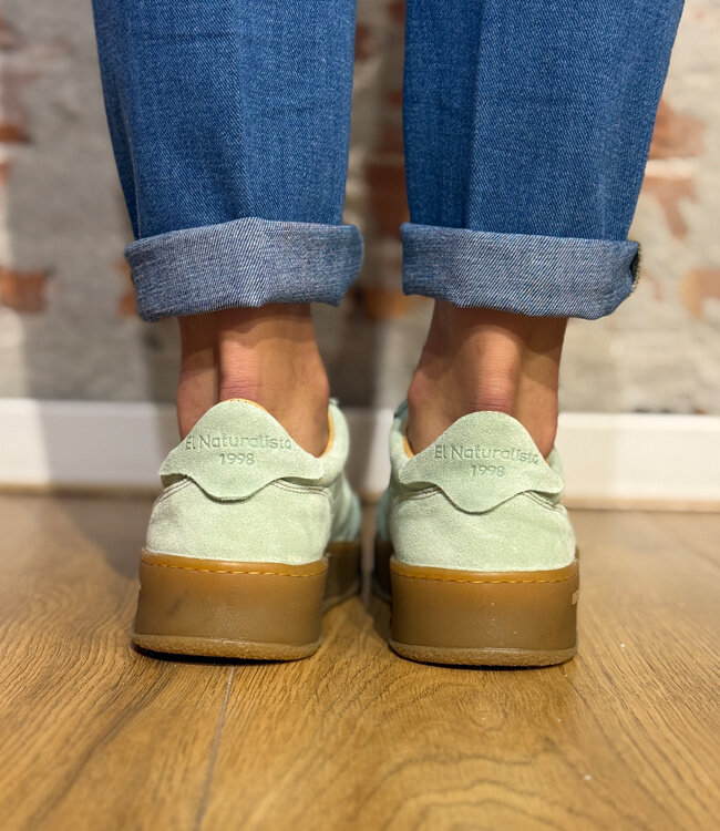 EL NATURALISTA duurzame sneaker GEO MINT suede