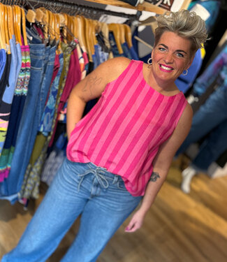 KITE KITE mouwloze top ELFIE STRIPES van linnen en tencel