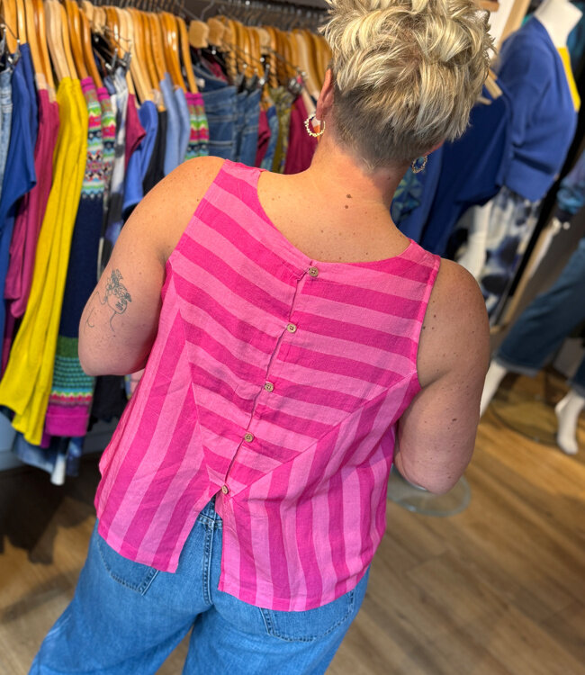 KITE mouwloze top ELFIE STRIPES van linnen en tencel