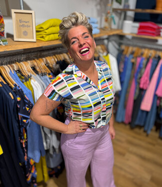 SKFK SKFK wijde blouse AIAN GREMS met print van ecovero