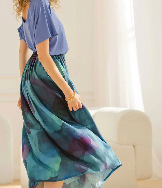 WiDDA duurzame midi rok CYLIP CLOUDS van tencel