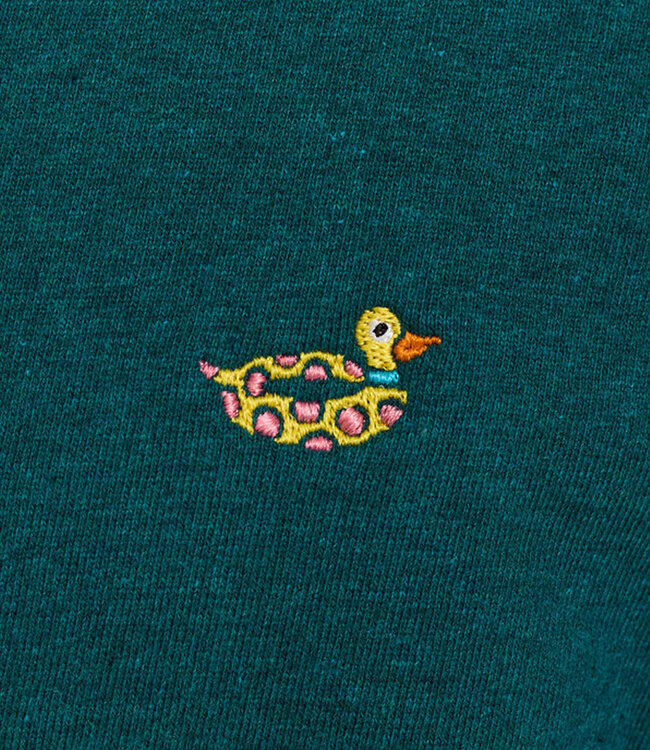 REVOLUTION sweater DUCKIE PETROL biologisch katoen
