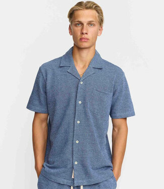 REVOLUTION REVOLUTION shirt CUBA BLUE MELANGE biologisch katoen