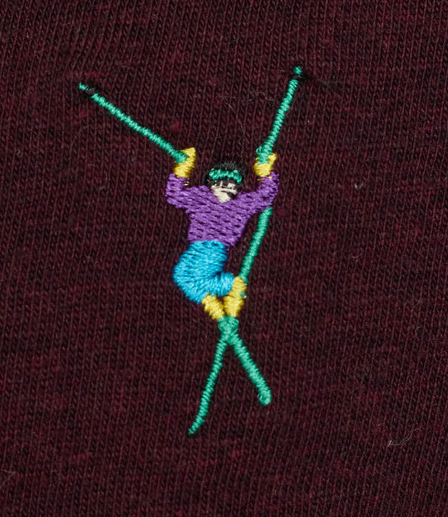 REVOLUTION T-shirt JUMP BURGUNDY biologisch katoen