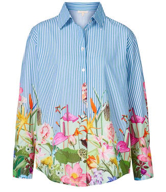 HIMALAYA gestreepte blouse LEA FLOWER biologisch katoen