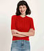 LANIUS trui met 3/4 mouw NINA AJOUR RED biologisch katoen