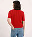 LANIUS trui met 3/4 mouw NINA AJOUR RED biologisch katoen