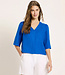 LANIUS v-hals blouse BARBRA LAPIS van bio linnen