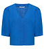 LANIUS v-hals blouse BARBRA LAPIS van bio linnen