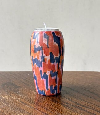 Colours of Africa FAIRTRADE gekleurde waxinelichthouder van speksteen PURPLE ORANGE