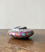 FAIRTRADE gekleurde kaarsen houder van speksteen AQUA PINK DOTS