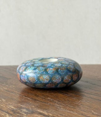 Colours of Africa FAIRTRADE gekleurde kaarsen houder van speksteen PETROL