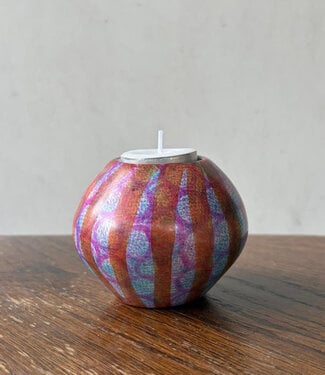 Colours of Africa FAIRTRADE gekleurde waxinelichthouder van speksteen STRIPES