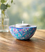 FAIRTRADE gekleurde waxinelichhouder van speksteen AQUA BLUE