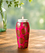 Colours of Africa FAIRTRADE gekleurde waxinelichthouder van speksteen FUCHSIA ORANGE