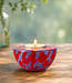 FAIRTRADE gekleurde waxinelichhouder van speksteen RED PURPLE