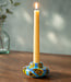 Colours of Africa FAIRTRADE gekleurde kaarsen houder van speksteen YELLOW BLUE